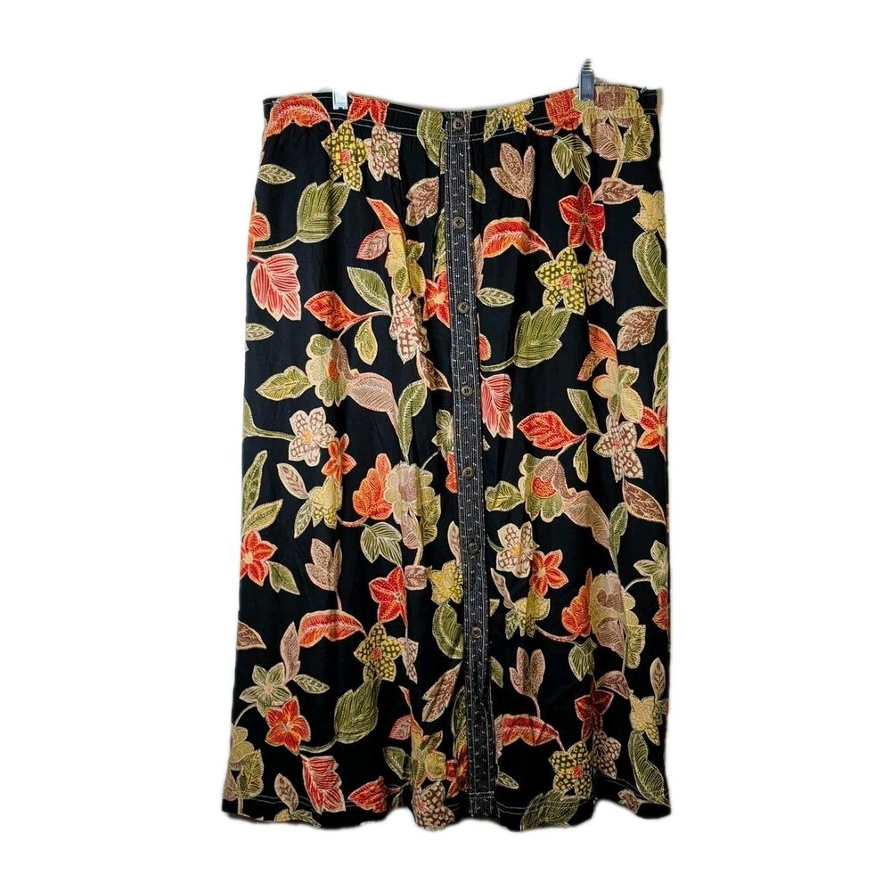 NWT Vintage Carole Little Rayon Skirt - Size 20W - Boho Moroccan Woodcut